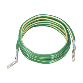 Jumper para Aterrizar Equipos, 6 AWG, con Terminal Doblada a 45 Grados, Para Conexión a Tierra y Terminal Recta Para Equipos, 3.6 m de Largo