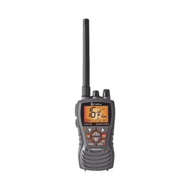 Radio portátil marino flotante y sumergible con función de eliminación de agua de la bocina mediante vibración,  potencia de RF de 6 Watts.