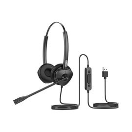 Diadema binaudal (duo) con tecnología antishock para teléfonos IP FANVIL USB con micrófono de cancelación de ruido, larga durabilidad