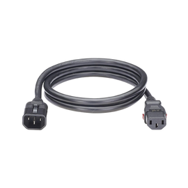 Cable de Alimentación Eléctrica Con Bloqueo de Seguridad, de IEC C14 a IEC C13, 1.8 Metros de Largo, Color Negro, Paquete de 10 Piezas