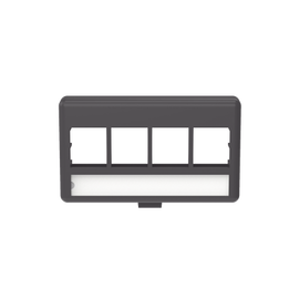 Placa de Mobiliario Modular Estándar, Salidas Para 4 Puertos Keystone, Color Negro