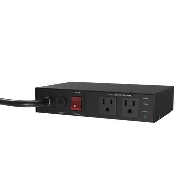 Acondicionador de Voltaje / Entrada 120 Vca / 2 salidas @ 120 Vca NEMA 5-15R / 1,800 W / 15 A / Supresión de Picos / Regulador de voltaje.