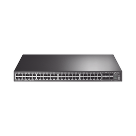 Switch Core JetStream administrable capa 3, 48 puertos RJ45 Gigabit, 4 puertos SFP, hasta 4 ranuras SFP+, apilamiento de hasta 8