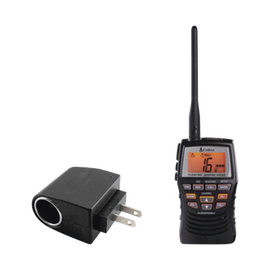 Kit de Radio portátil marino flotante y sumergible. Incluye adaptador de corriente con entrada tipo encendedor.