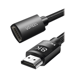 Cable de extensión HDMI 8K / 1 Metro / Macho a Hembra / HDMI 2.1 / 8K@60Hz / Núcleo de Cobre Puro 28AWG / Soporta la Conexión de hasta 3 Metros de largo en HDMI 2.1
