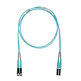 Jumper de Fibra Optica Multimodo 50/125 OM3, LC-SC Duplex, LSZH (Cero Halógenos), Color Aqua, 2 Metros
