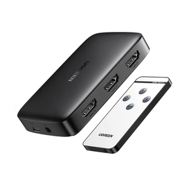 Conmutador HDMI 3X1 / 3 Puertos de entrada – 1 Puerto de Salida / Control Remoto / Resolución 4K@30Hz / 3D / Receptor de Infrarrojos / Transmisión Estable / Incluye Cable Micro USB para Alimentacion.