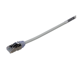 Patch Cord Cat6A, Diametro Reducido 28 AWG, Blindado S/FTP, CM/LS0H, 20 cm, Color Gris