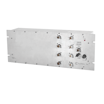 Multiacoplador UHF, 806-960 MHz, 8 puertos, 0-18 dB de Ganancia, 40 MHz, Montaje Rack 19