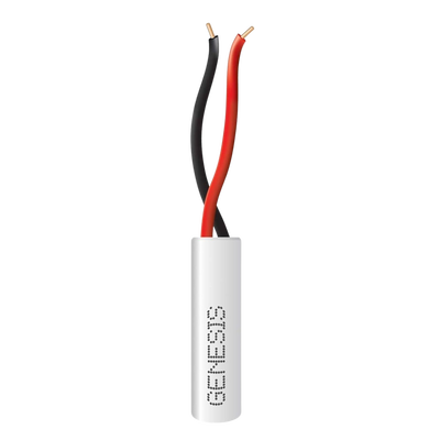 Bobina de 305 Metros / Alambre de Cobre 2x22 AWG / Tipo Alarmas CMR-CL3R / Riser / Para Interior / Color Blanco / Para Aplicaciones de Alarmas de Intrusión / Automatización