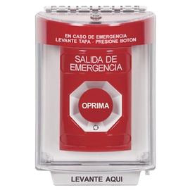 Botón Multipropósito, Salida De Emergencia, Girar Para Reset, Bocina Integrada, Español, Cubierta De Policarbonato, 2 Relevadores NO/NC, Interior/exterior