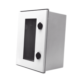 Gabinete de Poliéster IP65 Puerta Transparente, Uso en Intemperie (300 x 400 x 200 mm) con Placa Trasera Interior (Incluye Chapa y Llave).
