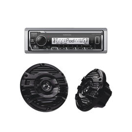 Kit de estéreo con Bluetooth KMR-M332BT | más Par de bocinas KFC-1653MRB