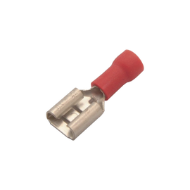 Terminal tipo hembra aislada 0.250 / 22 - 16 AWG / Rojo / Paquete de 25 piezas.