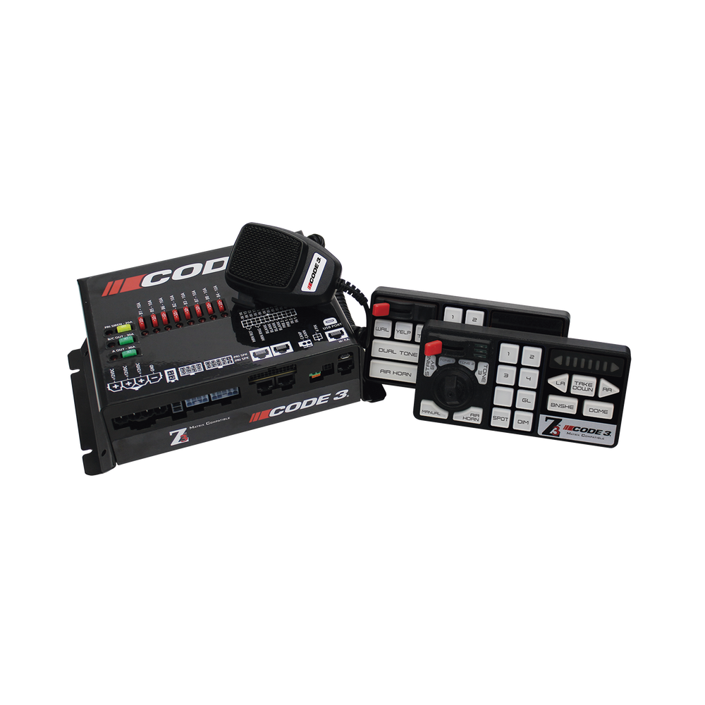 Sirena remota de lujo Z3 ™, salida de 200W con botón programable y controles de interruptor deslizante con MATRIX.