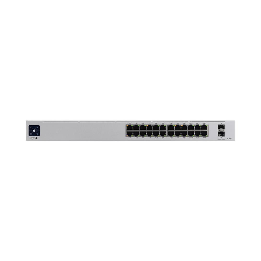 UniFi Switch USW-Pro-24-POE Gen2, Capa 3 de 24 puertos PoE 802.3at/bt + 2 puertos 1/10G SFP+, 400W, pantalla informativa