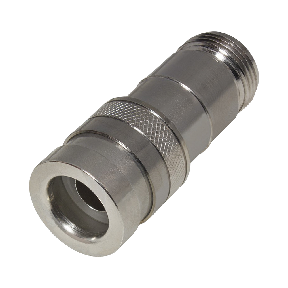 Conector N Hembra - Compresion, en linea para LMR-400, CNT-400, RG-8/U, RF-400, Plata/Oro/Teflón.