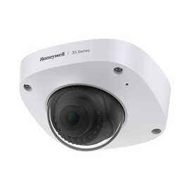 Mini Domo IP 5 Megapixel / Lente 2.8 mm / 30 mts IR / NDAA / ONVIF / Exterior IP67 / IK10 / H.265 / IA (Filtro de Humanos y Vehiculos) / Merodeo / Conteo de Personas / PoE / Audio y Alarmas I/O / Serie 35 / Honeywell Security