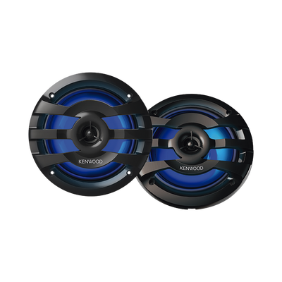 Par de altavoces fabricados en grado marinos en rejilla color negro de 6.5