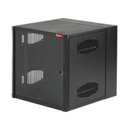 Gabinete AccessPlus de Montaje en Pared de 19in, Rieles Numerados y Roscados #10-32, Puerta con Ventana de Seguridad, 600 mm de Ancho, 762 mm de Profundidad, 19 UR, Color Negro