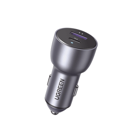Cargador de Auto 42.5W | Puerto USB-A y USB-C | Carga Rápida | Compatible con Vehículos de 12 y 24 VCD | PD3.0 + QC3.0 | Chip Inteligente | Diseño Compacto  Mayor Eficiencia Energética | Caja de Aluminio.