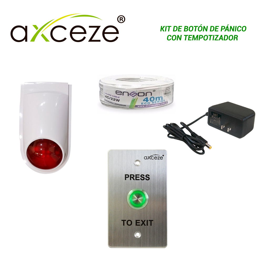 KIT DE BOTON DE PANICO CON TEMPORIZADOR CON 1x BOTON LIBERADOR PUSH AX-B90 + 1x SIRENA-ESTROBO PAM-SL500 + 1x FUENTE DE PODER PS-1215 + 1x CABLE ALARMA ROLLO 32202W040 + 1x CONECTOR CORRIENTE ENS-FC01 + 1x CAJA PLASTICA TMK7902-02001 KIT DE BOTON DE PANICO CON TEMPORIZADOR CON 1x BOTON LIBERADOR PUSH AX-B90 + 1x SIRENA-ESTROBO PAM-SL500 + 1x FUENTE DE PODER PS-1215 + 1x CABLE ALARMA ROLLO 32202W040 + 1x CONECTOR CORRIENTE ENS-FC01 + 1x CAJA PLASTICA TMK7902-02001
