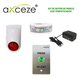 KIT DE BOTON DE PANICO CON TEMPORIZADOR CON 1x BOTON LIBERADOR PUSH AX-B90 + 1x SIRENA-ESTROBO PAM-SL500 + 1x FUENTE DE PODER PS-1215 + 1x CABLE ALARMA ROLLO 32202W040 + 1x CONECTOR CORRIENTE ENS-FC01 + 1x CAJA PLASTICA TMK7902-02001 KIT DE BOTON DE PANICO CON TEMPORIZADOR CON 1x BOTON LIBERADOR PUSH AX-B90 + 1x SIRENA-ESTROBO PAM-SL500 + 1x FUENTE DE PODER PS-1215 + 1x CABLE ALARMA ROLLO 32202W040 + 1x CONECTOR CORRIENTE ENS-FC01 + 1x CAJA PLASTICA TMK7902-02001