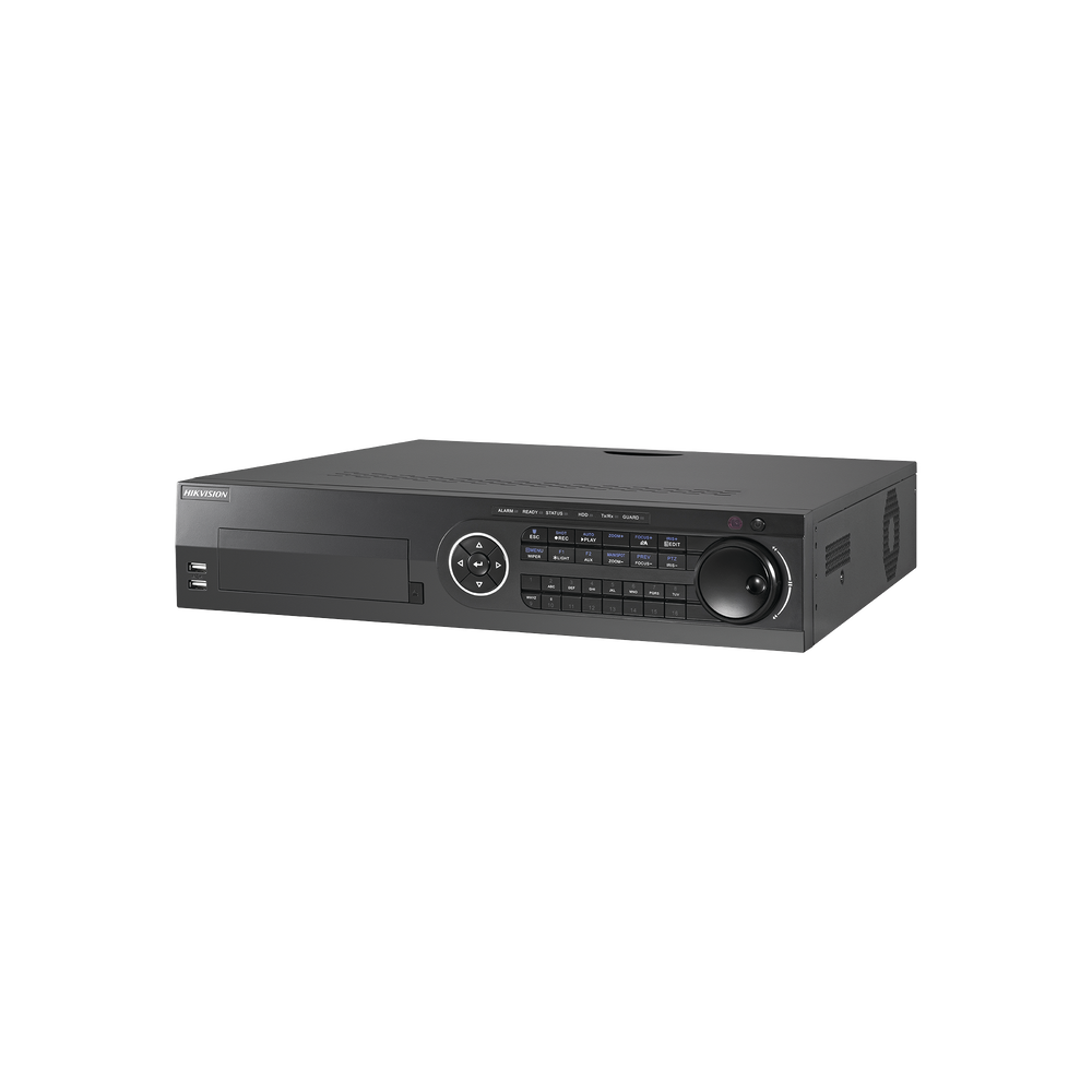 DVR 4 Megapixel Lite / 32 Canales TURBOHD + 16 Canales IP / 8 Bahías de Disco Duro / 16 canales de Audio / 16 Entradas de  Alarma