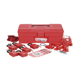 Kit de Bloqueo LOTO para Contratistas con Componentes (Color Rojo).