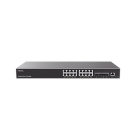 Switch Capa 3 PoE+ Administrable / 16 puertos 10/100/1000 Mbps + 4 Puertos SFP+ de 10 Gigabits / Hasta 240W / Compatible con GWN Cloud.