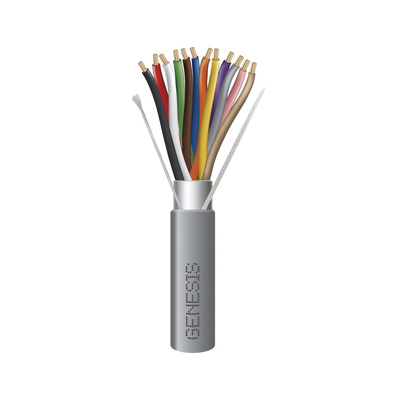 Bobina de 305 Metros / Cable de Cobre / 12x22 AWG / Tipo CMR CL3R FPLR /Para Interior / Color Gris / Para Aplicaciones de Alarmas de Intrusión y Automatización