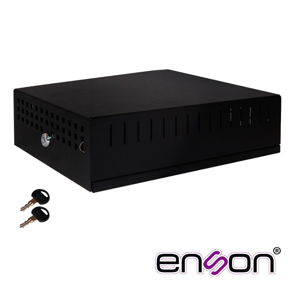 GABINETE DE SEGURIDAD ENSON LINCE13 PARA DVR MOVIL 380x270x115MM CON VENTILADOR COLOR NEGRO COMPATIBLE CON LA SERIE MX1N Y MM1N
