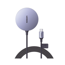 Cargador Inalámbrico Magnético | 15W | Tecnología Magsafe |  Certificado MFM | Modulo de Carga Original | Carga Rápida | Fuerte Absorción Magnética | Cable de Malla de Nylon Trenzado | 1.5 metros | Multi Protecci&