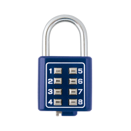 Candado Digital de Combinación M35 / No Requiere Llave / Combinación única integrada por 4 dígitos / Color Azul.