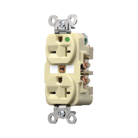 Contacto Duplex  de 20 A 250 V CA/ Nema 6-20R / Grado Hospitalario / Color Marfil.