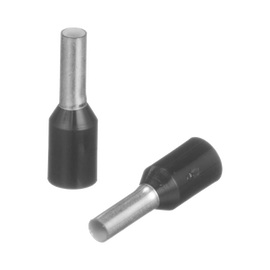 Ferrule Aislado Para Cables 16 AWG, PIN de 6 mm de Longitud, Mango Color Negro, Paquete de 500 Piezas.