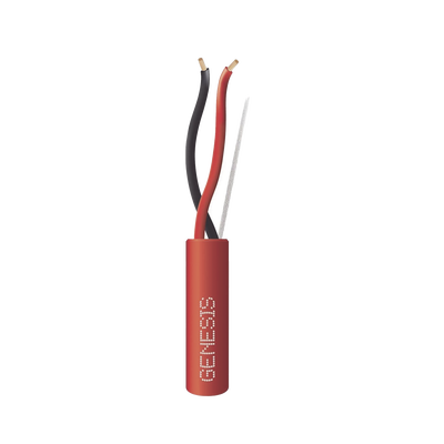 Bobina de Cable de 305 Metros / 2x14 AWG / Tipo FPLP-CL3P / Color Rojo / Para Aplicaciones en Paneles de Detección de Incendio y Sistemas de Evacuación