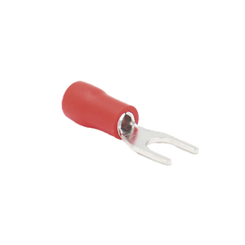 Terminal tipo horquilla ( espada ) aislada / 22 - 16 AWG / Rojo / Paquete de 25 piezas.