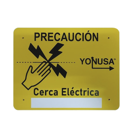 Letrero de PRECAUCION para cercas electrificadas (21.8 x 17 cm)