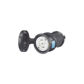 Conector Industrial con Bloqueo de Media Vuelta / 30 A 120/208 V CA / Nema L21-30R / 4 Polos 5 Hilos / Color Blanco y Negro / / Grado Industrial.
