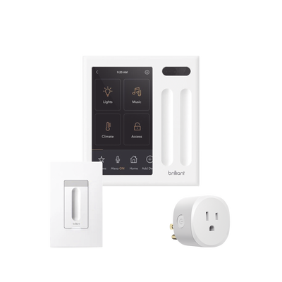 KIT 1 Pantalla de control touch, 1 Apagadores dimmer y 1 Plug in