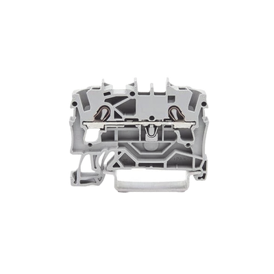 Borna de paso para 2 conductores; 2,5 mm²; Apropiado para aplicaciones Ex e II; Marcaje lateral y central; para carril DIN 35 x 15 y 35 x 7,5; Push-in CAGE CLAMP®; 2,50 mm²; gris