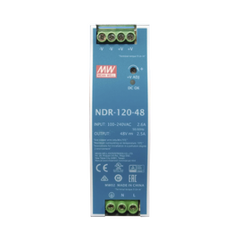 Fuente de poder industrial de 120 W, salida 48 VCD, entrada 90~264 VCA, para montaje en riel DIN,