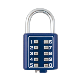 Candado Digital de Combinación M40 / No Requiere Llave / Combinación única integrada por 4 dígitos / Color Azul.