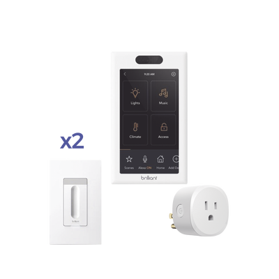 KIT 1 Pantalla de control touch, 2 Apagadores dimmer y 1 Plug in