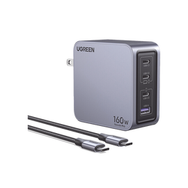 Cargador de 160W serie Nexode PRO | 3 Puertos de Carga Rápida | 2 USB-C | 1 USB-A | Tecnología GaN II +SIC | PD3.1 / QC4.0 | Tecnología de Protección Térmica | Optimiza la Experiencia de Carga | Incluye cable USB-C