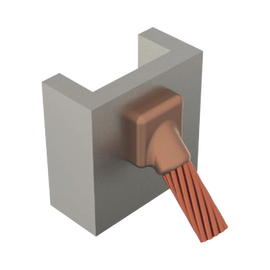 MOLDE SOLD. EXOTERMICA CONEXION DE CABLE DE PASO 4/0 A SUPERFICIE DE ACERO HORIZONTAL