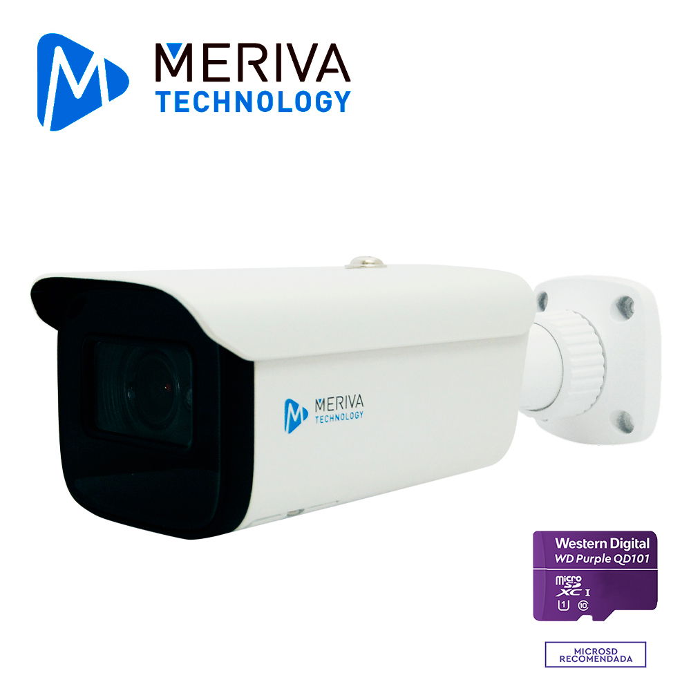 CAM IP BULLET MERIVA TECHNOLOGY MOB-500ZS3A / 5MP / 2.8-12MM LENTE MOTORIZADO / H.265 / 50M IR / MIA INTEGRADO / METALICA / IP67 / POE / 12VCD
