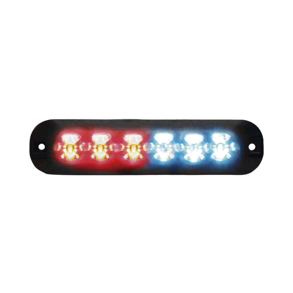 Luz Auxiliar Serie X3705, 6 LEDs Ultra Brillantes, color Rojo / Azul