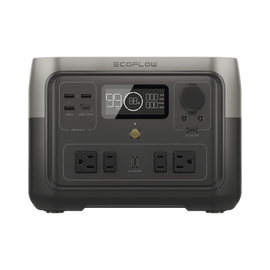 EcoFlow River 2 Max | Estación de Energía Portátil 512Wh Litio LFP / 4 AC 500 W (Max. 1000W) / 1 USB-C 100W / 3 USB -A 12W / Cargador de Coche 8A a 12 o 24V / Conectividad WiFi y Bluetooth (App) / Carga Solar 220W Max.